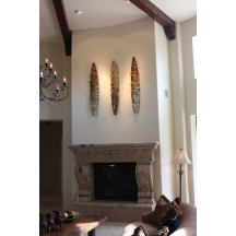 Dulce Boats

	by Greg Schadt, three piece set of kiln cast boats in rich caramel and chocolate colors measuring 60" X 10", 3" standoffs for mounting.  List Price $3200.00 (also available as individual pieces)